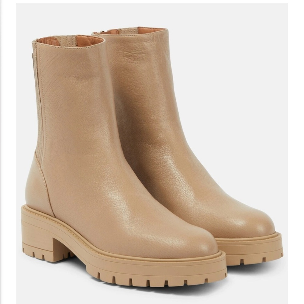 Aquazzura Saint Honore Leather Ankle Boots